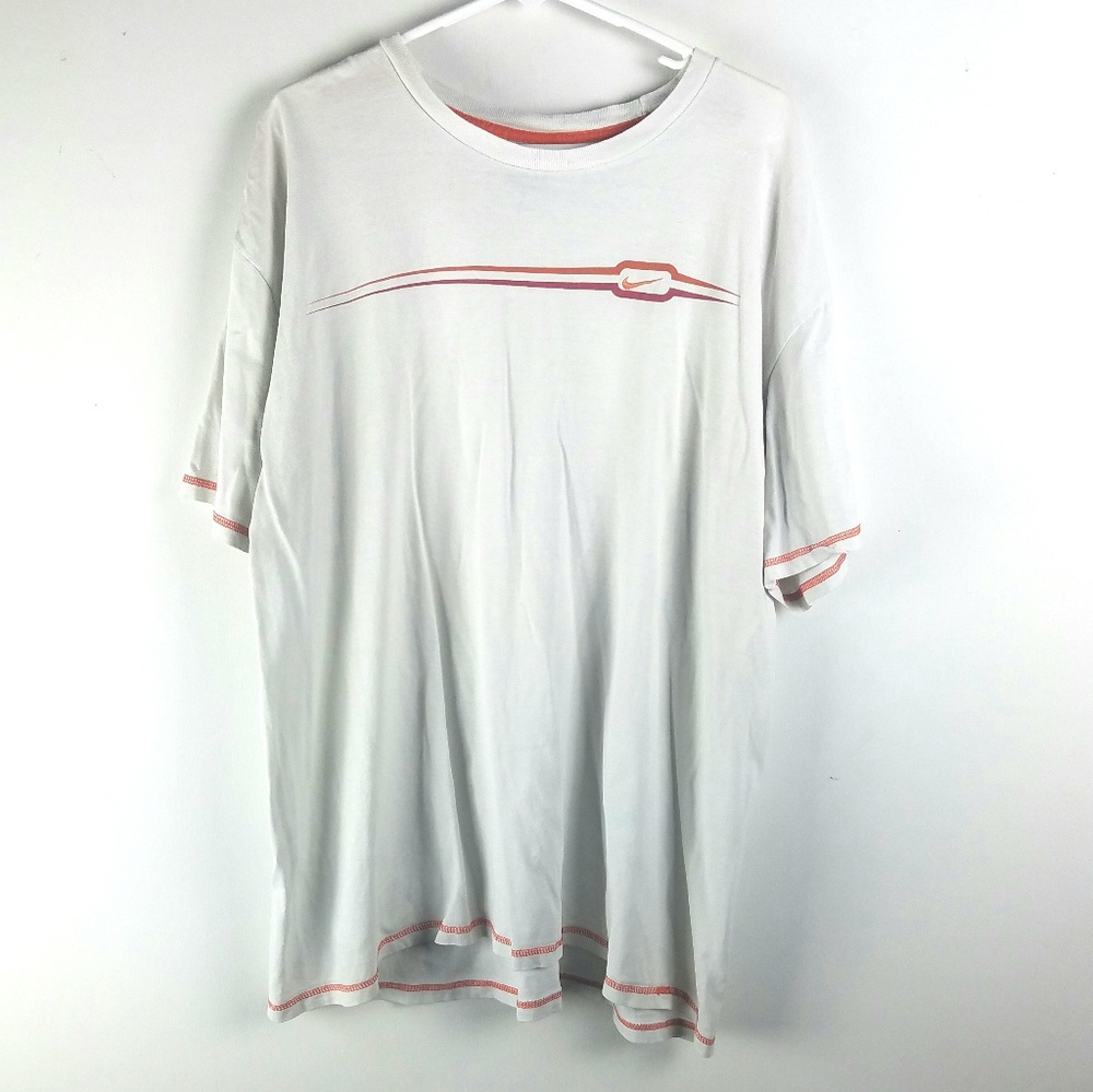 Vintage Nike T Shirt XXL White Orange